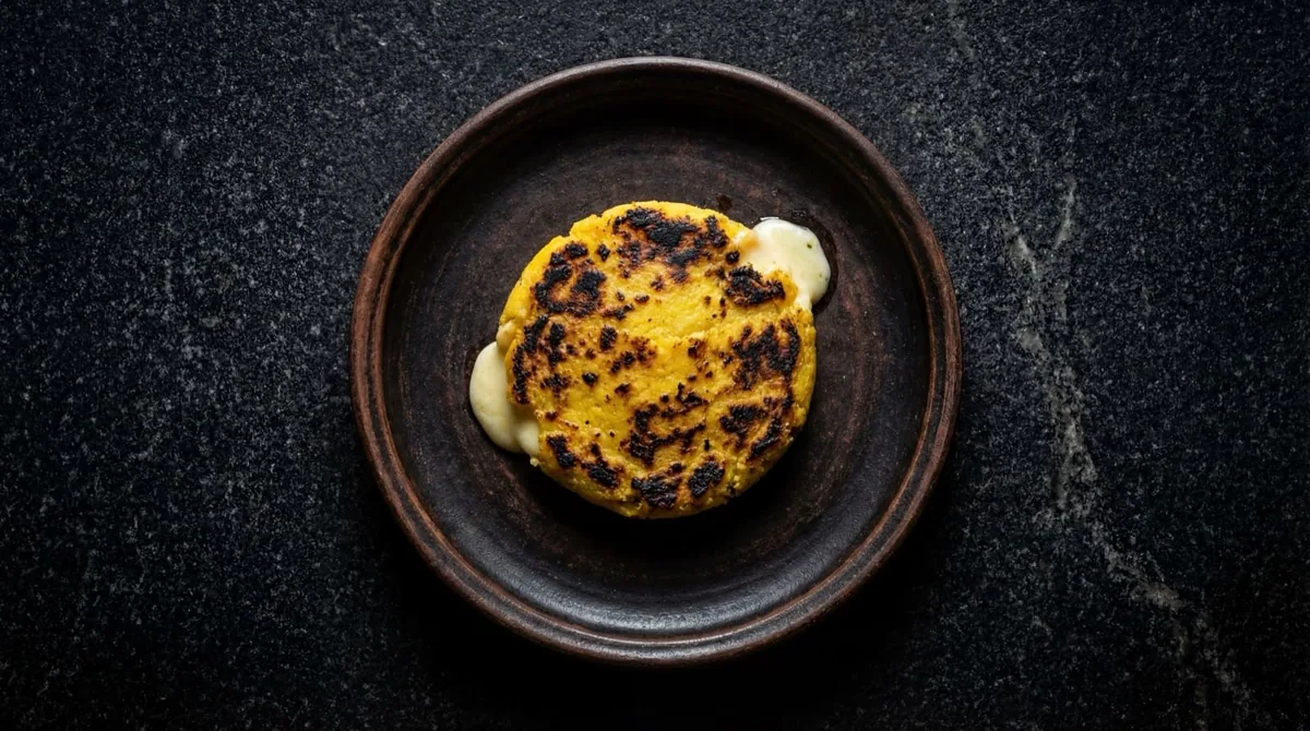 Arepa de choclo version saludable sin azucar blanca anadida y con queso campesino bajo en grasa